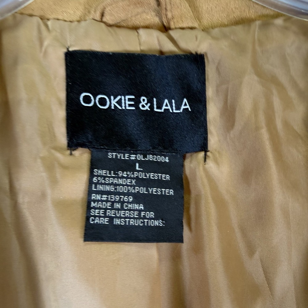 Ookie & Lala Faux Suede Moto Jacket Size L - Picture 4 of 10